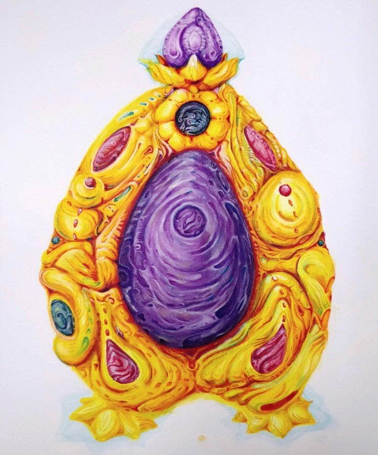 Lifeforce, 21x30cm, akryyli paperille, 2017